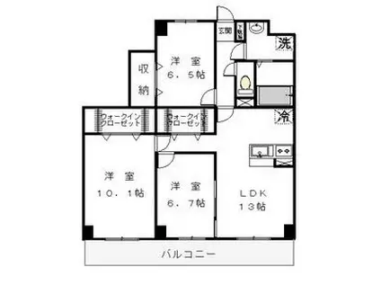 REFUGE・F(3LDK/5階)の間取り写真