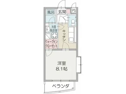 スタジオ・ァ・レーズ(1K/1階)の間取り写真