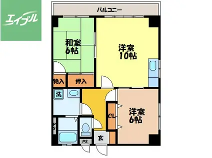 アドバンスベル(2LDK/1階)の間取り写真