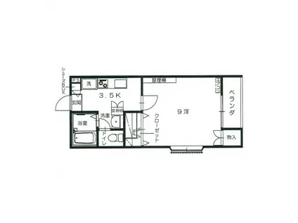 CHIEN BLEN(1K/1階)の間取り写真