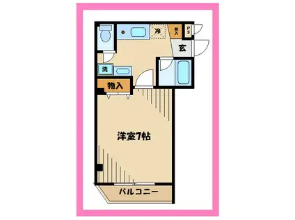 サンヒルズII(1K/1階)の間取り写真