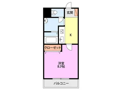 テルマ・オリゾンI(1K/1階)の間取り写真