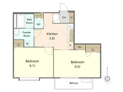 エクセラン大森(2K/3階)の間取り写真