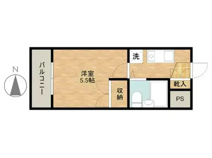 レリーサ真上(1K/2階)の間取り写真