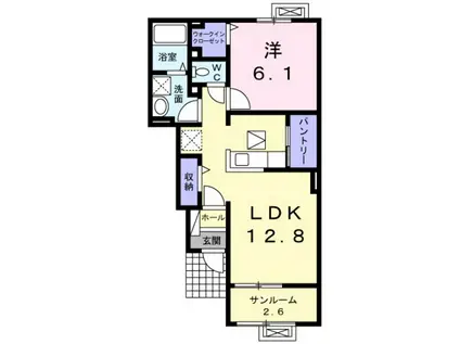 ラパンII(1LDK/1階)の間取り写真