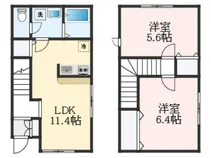 アムールカーサ・アレーグレ(2LDK/1階)の間取り写真