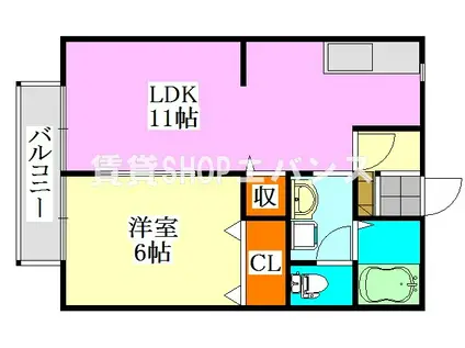 ユアマリーナ(1LDK/1階)の間取り写真