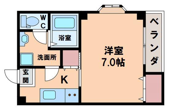 グレース上本町(1K/1階)の間取り写真