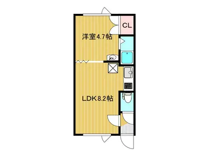 オーチャードK1(1LDK/2階)の間取り写真