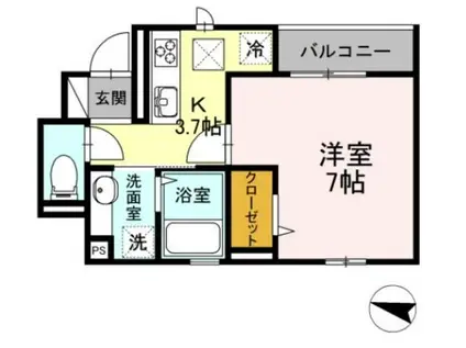 アビタシオン明大前(1K/1階)の間取り写真