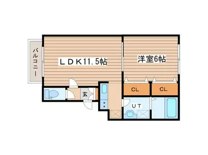 トトロの杜III(1LDK/1階)の間取り写真