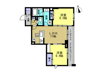 フォレフィー・アール(2LDK/3階)の間取り写真