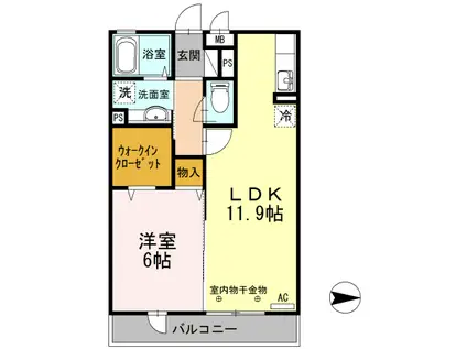 T-EXCEL(1LDK/1階)の間取り写真