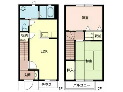 JAメゾンしばまちB(2LDK/1階)の間取り写真