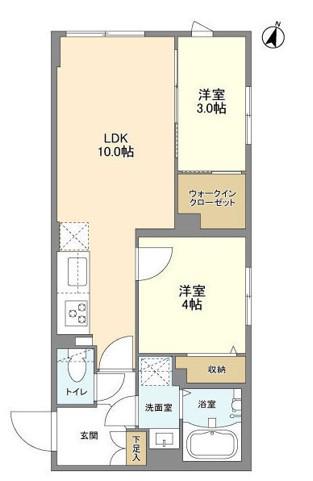 ウェルスクエア駒場東大前(2LDK/3階)の間取り写真