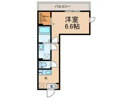 津田沼6丁目共同(1K/3階)の間取り写真