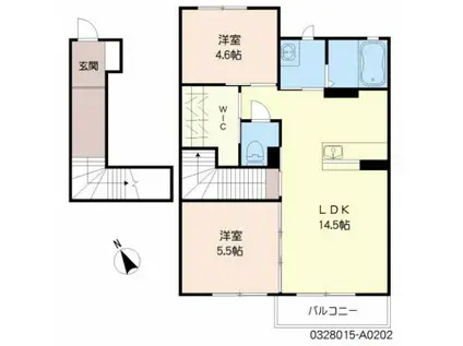 シャーメゾン愛宕A棟(2LDK/2階)の間取り写真