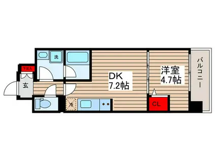 SANYU GARDEN KAMEIDO(1DK/2階)の間取り写真