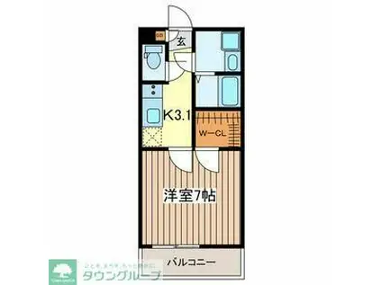 マインドフィールド新座駅南(1K/3階)の間取り写真