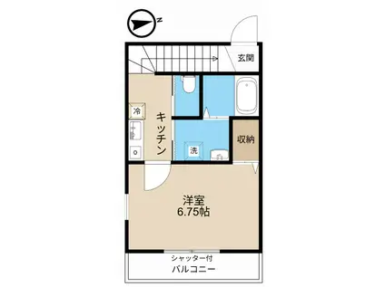 セゾン・ド・カナール大和田(1K/2階)の間取り写真