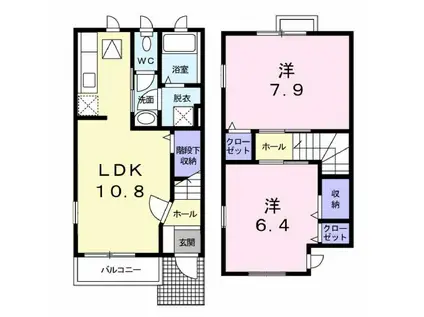クレエ テリトワール(2LDK/1階)の間取り写真