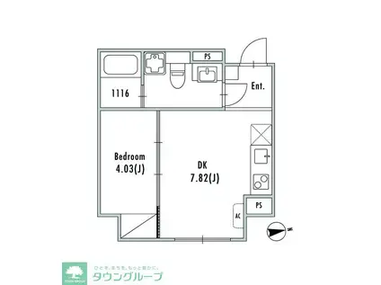 GRAN PASEO大森III(1DK/5階)の間取り写真