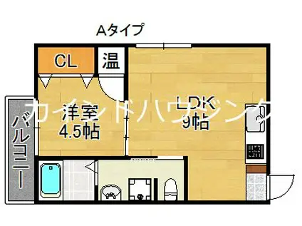 Fメゾン北加賀屋II番館(1LDK/1階)の間取り写真
