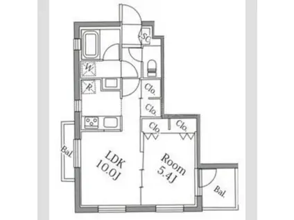 プラティーク大森山王(1LDK/3階)の間取り写真
