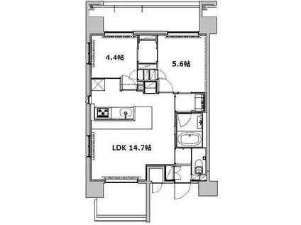 B CITY ART RESIDENCE CENTRALPARK(2LDK/8階)の間取り写真