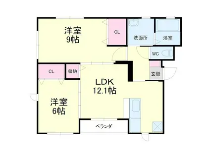 FILL BLANC(2LDK/1階)の間取り写真