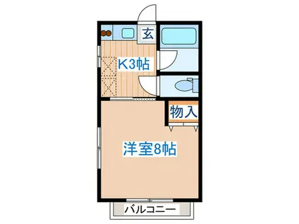 コーポ・グローバル多賀城(1K/2階)の間取り写真