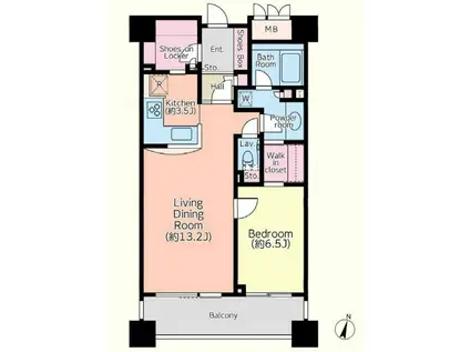 オリンピアード麻布霞坂(1LDK/5階)の間取り写真