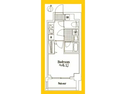 THE RESIDENCE OF TOKYO SO 03(1K/3階)の間取り写真