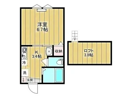 LOSA(1K/1階)の間取り写真