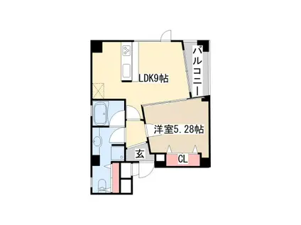 POCO A POCO 三宮ハイタワー(1LDK/11階)の間取り写真