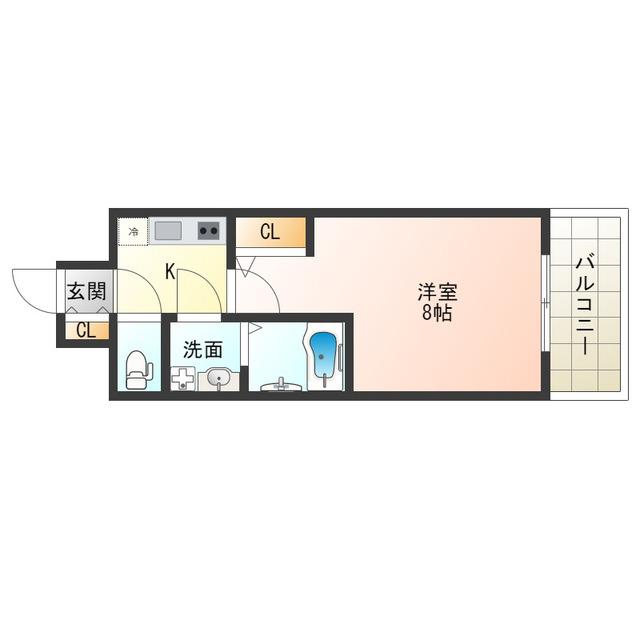 アルグラッド梅田ウエスト(1K/3階)の間取り写真