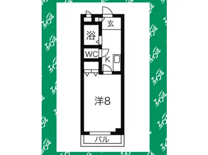 プラージュK(1K/3階)の間取り写真