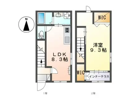 エターナルII(1LDK/1階)の間取り写真