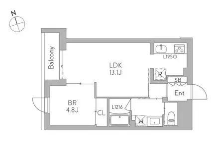 GRANDUO用賀7(1LDK/1階)の間取り写真