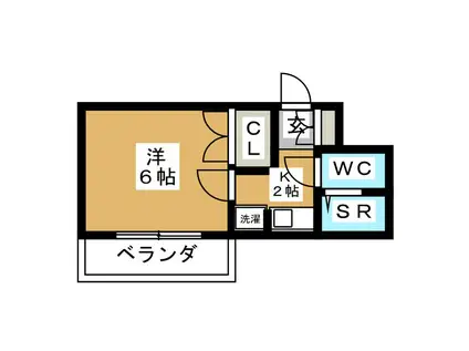 ダイニチ館F1番館(1K/2階)の間取り写真