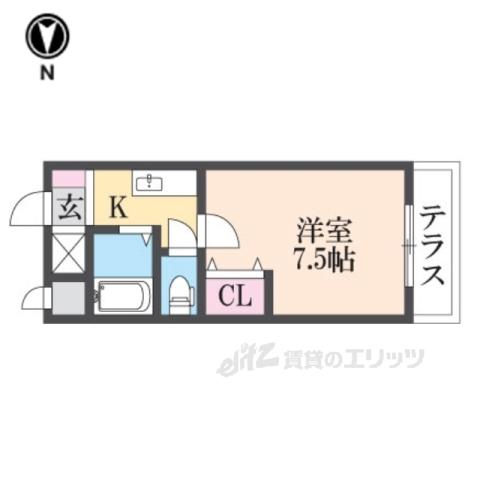 メルシ―(1K/1階)の間取り写真