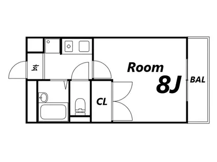 リッチウォーク市役所前(1K/1階)の間取り写真