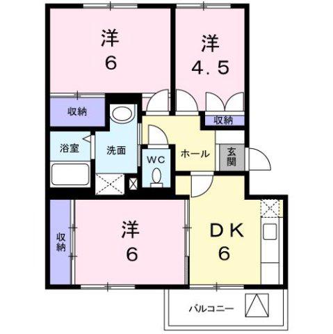 サンフラワーII(3DK/2階)の間取り写真