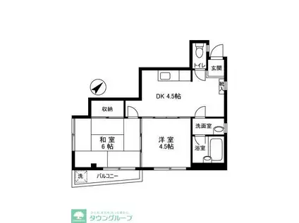 ヴィラ八潮(2DK/3階)の間取り写真