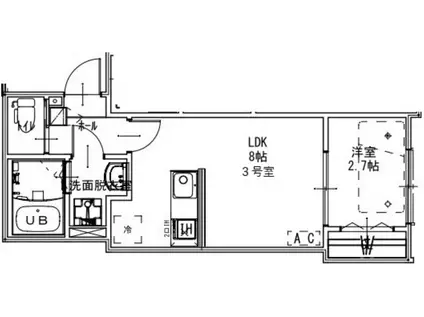 ケイアイレジデンスひばりヶ丘2(1LDK/1階)の間取り写真