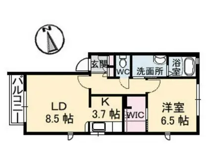 ハイライフ翠町(1LDK/1階)の間取り写真