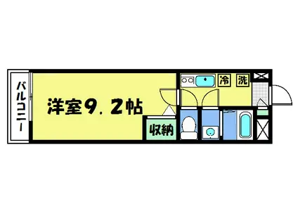 フラッティ千本今出川(1K/2階)の間取り写真