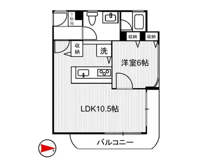 イグレコ48(1LDK/3階)の間取り写真