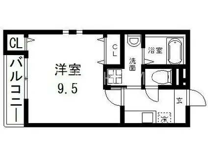 フジパレス長栄寺III番館(1K/1階)の間取り写真