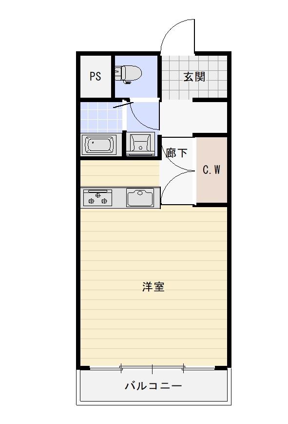 サンライズDIパル(ワンルーム/3階)の間取り写真